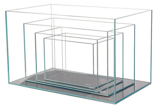 Lifegard BUY ALL 4 Nested Set of CRYSTAL 45 Degree Beveled  Rimless Edge  Low Iron Ultra Clear Aquarium (40.14, 17.11, 9.63, 5.44 gallons)