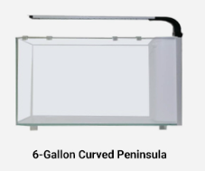 JBJ Desktop Curved Glass Peninsula with 7W Lyra LED 6 gallons