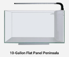 JBJ Desktop Flat Panel Peninsula with 9W Lyra LED 10 gallons