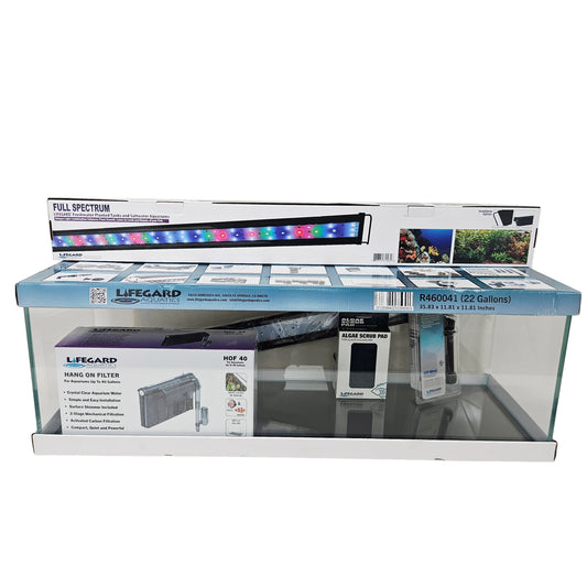 Lifegard 6 Gallon Clear Glass Bookshelf Aquarium Kit 5mm (29.92"x5.90"x7.87")